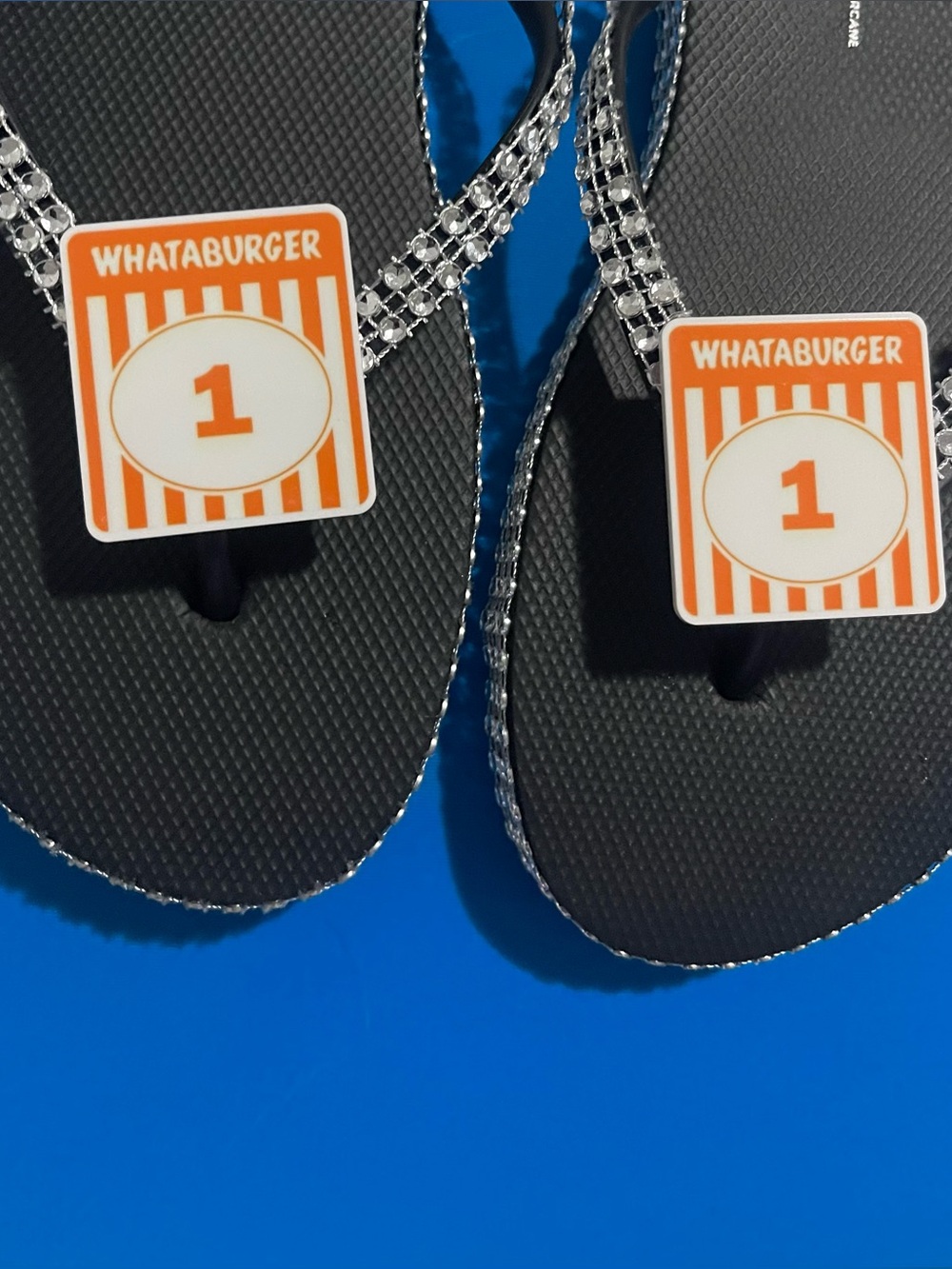 Whataburger Number 1 Black Flip Flop Sandals